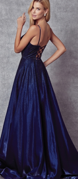 New navy or red formal evening prom pageant homecoming party dress - Picture 7 of 9